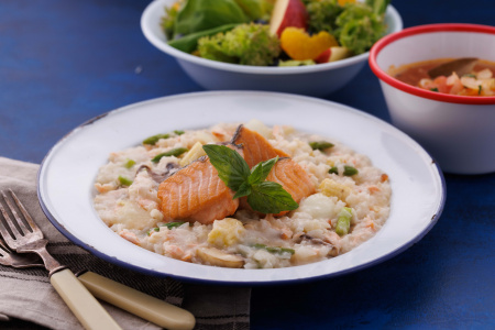 白醬奶油鮭魚花椰米燉飯