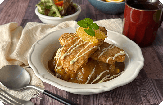 蒔蘿塔塔炸魚排佐香橙咖哩
